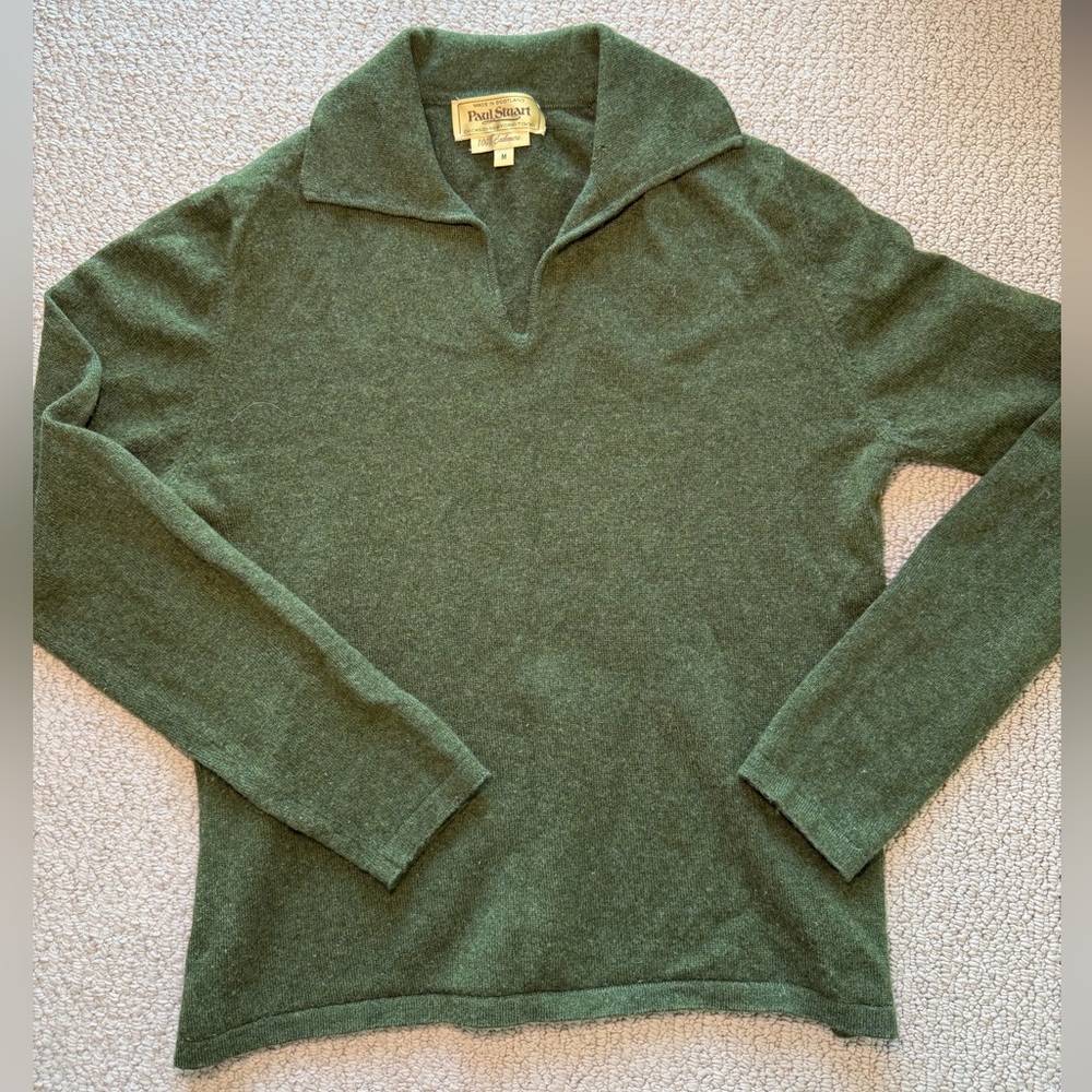 Olive Green 100% Cashmere Sweater
